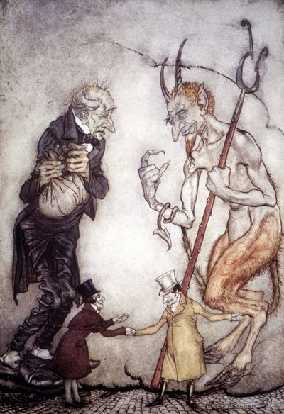 チャールズ・ディケンズ（1812-1872）作「クリスマス・テイル」、アーサー・ラッカム（1867-1939）絵 作： Arthur Rackham