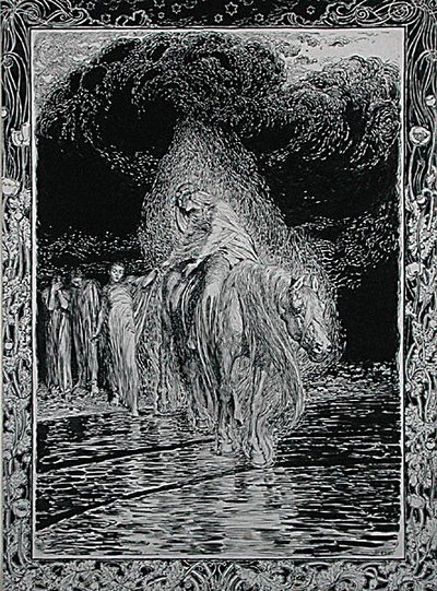 川を渡る 作： Arthur Rackham