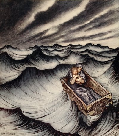 ナサニエル・ホーソンの「少女と少年のための不思議な本」からの挿絵。 作： Arthur Rackham