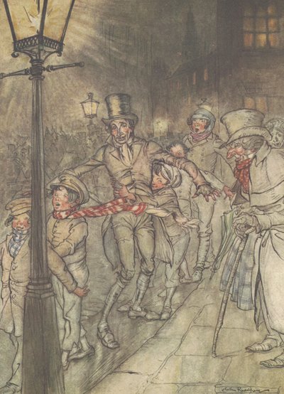 「コーンヒルの滑り台を下りて」 作： Arthur Rackham