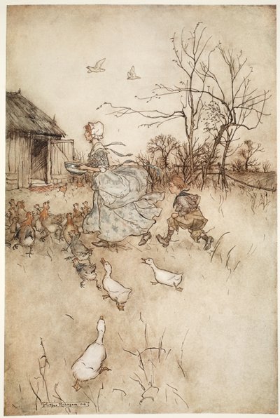 ワシントンのアーヴィングのリップヴァンウィンクルのパブ。 1910（色李 作： Arthur Rackham