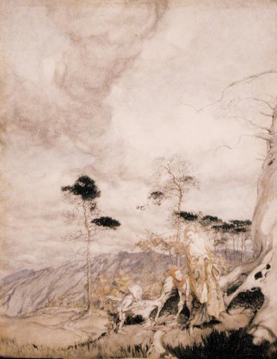 フェアリーエッグ・ベンダー（水彩、ペン＆インク、紙 作： Arthur Rackham