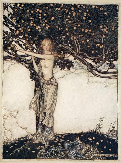 「美しいフレイア」、1910年 作： Arthur Rackham