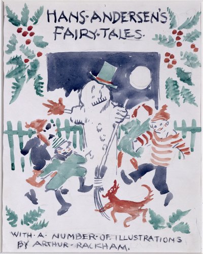 ハンス・アンデルセン童話の表紙スケッチ（紙にトイレ） 作： Arthur Rackham