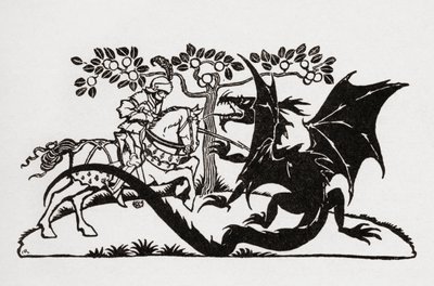George and the Dragon. From the book English Fairy Tales retold by F.A. Steel with illustrations by Arthur Rackham, published 1927.   1456299   ja       japanese Successfully Translated  Original: Set of Four: The Angry Farmer Translat: Set of Four: The An 作： Arthur Rackham