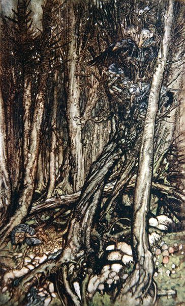ノーム（フリードリッヒ・ド・ラ・モット・フーク男爵（1777-1843）著「ウンディーネ」の挿絵） 1909年（リトグラフ版 作： Arthur Rackham