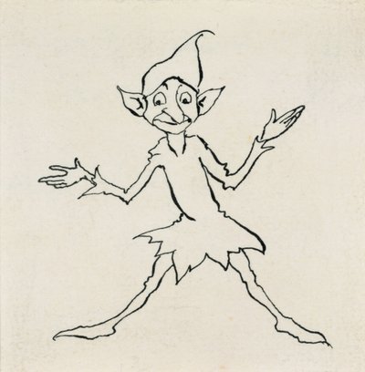 こんばんは！ルコジェは1932年に出版されたハンス・クリスチャン・アンデルセン童話の挿絵であると言った（ペンとインク） 作： Arthur Rackham