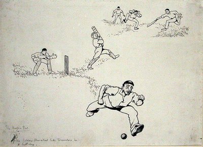 切った、描いた、引っ掛けた」ホレス・ブリークリー著「More Tales of the Stumps」（1902年発行）のイラスト（紙にペンとインク）。 作： Arthur Rackham
