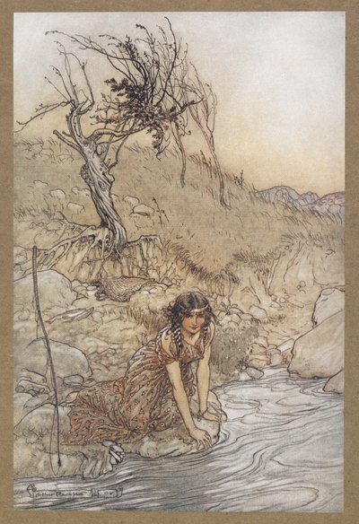 ハーミア」。 「真夏の夜の夢」の一場面。 作： Arthur Rackham