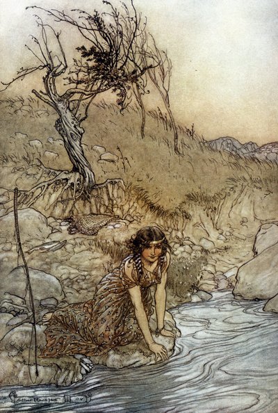 ハーミアアーサー・ラッカム（1867-1939）によるウィリアム・シェイクスピア作『夏の夜の夢』の挿絵 作： Arthur Rackham