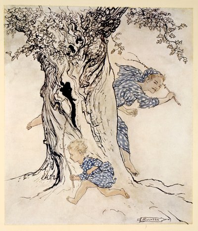 ジェームズスティーブンスによる「アイリッシュフェアリーテイルズ」のイラスト、1920年 作： Arthur Rackham