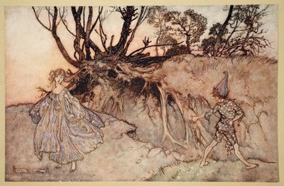 なんと今精神！ウィザーシェイクスピア作「真夏の夜の夢」の挿絵、1908年 作： Arthur Rackham