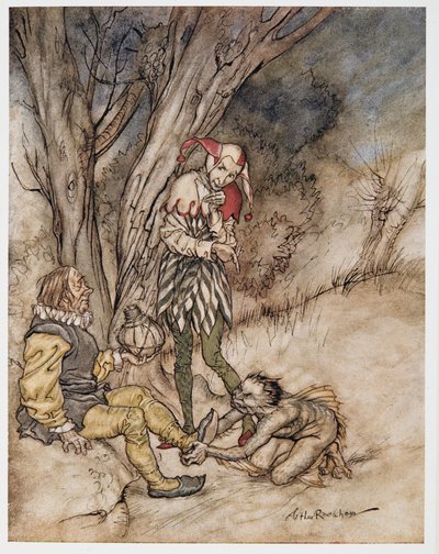 足に不快なキスをする：私はあなたの主題を誓います。 1926 作： Arthur Rackham