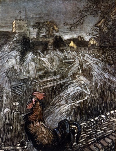 アーサー・ラッカム（1867-1939）によるウィリアム・シェイクスピア作『夏の夜の夢』の挿絵。 作： Arthur Rackham