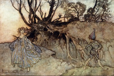 アーサー・ラッカム（1867-1939）によるウィリアム・シェイクスピア作『夏の夜の夢』の挿絵。 作： Arthur Rackham
