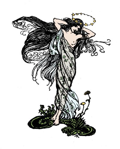 ウィリアム・シェイクスピア作「夏の夜の夢」のイラスト 作： Arthur Rackham