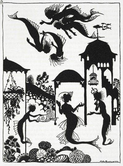 ハンス・クリスチャン・アンデルセンによる「リトル・マーメイド」のイラスト（litho） 作： Arthur Rackham