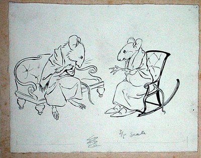 ハンス・アンダーソン童話集』（1932年刊）の「ソーセージペグのスープ」の挿絵（紙にペンとインク）。 作： Arthur Rackham