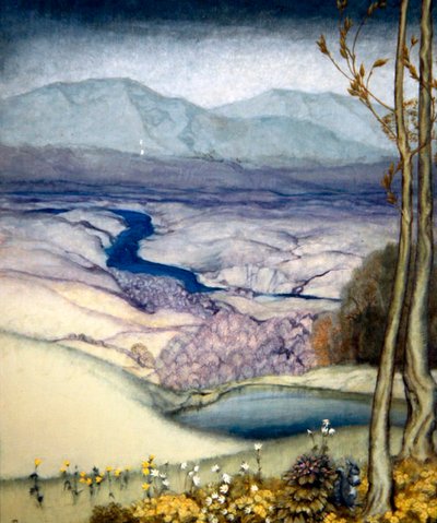 風景、1920年頃（紙にトイレ） 作： Arthur Rackham