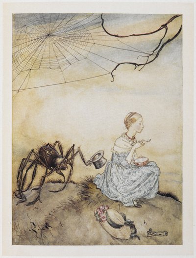 リトル・ミス・マフェット 作： Arthur Rackham