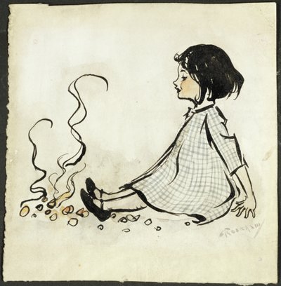リトルポリーフリンダース（紙にペンとインクとトイレ） 作： Arthur Rackham
