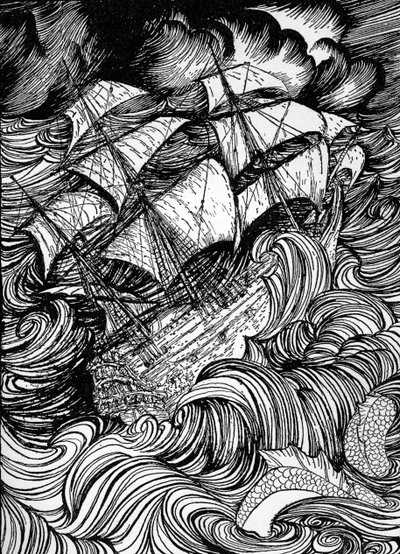 瓶の中に見つけた原稿」エドガー・アラン・ポー著 作： Arthur Rackham