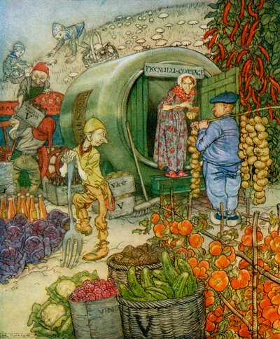 1927年に発表されたFAスチールの「English Fairy Tales Retold」のVinegar At Home夫妻 作： Arthur Rackham