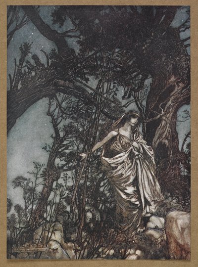それほど疲れることはなく、悲惨なこともありません。 「真夏の夜の夢」の一場面。 作： Arthur Rackham