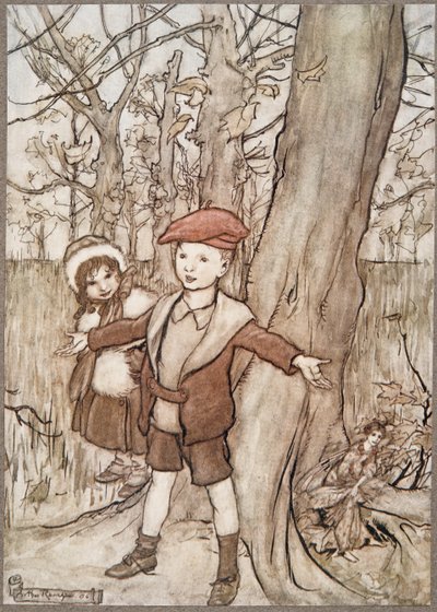 ある日、彼らは妖精に耳を傾けられました。 1906 作： Arthur Rackham
