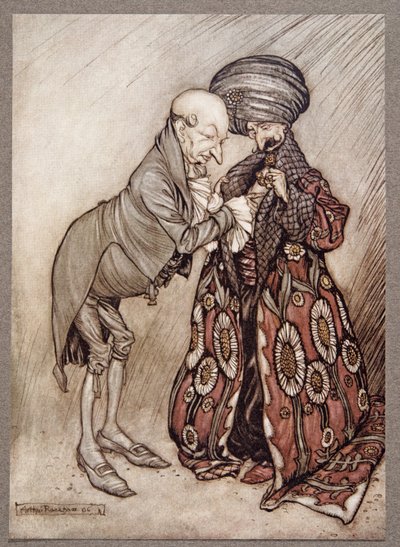 JMバリー（1860年-1937年）、パブによってケンジントンガーデンズのピーターパンから彼のはげた頭を笑い、冷たく、かなり寒い。 1906 作： Arthur Rackham