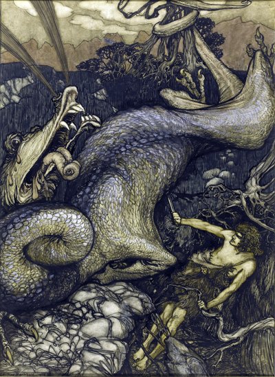 Siegfried le tueur de dragon - Sigurd the Dragon Slayer par Rackham, Arthur (1867-1939) 作： Arthur Rackham