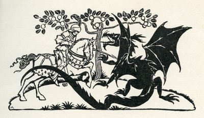 メリーイングランドのセントジョージ 作： Arthur Rackham