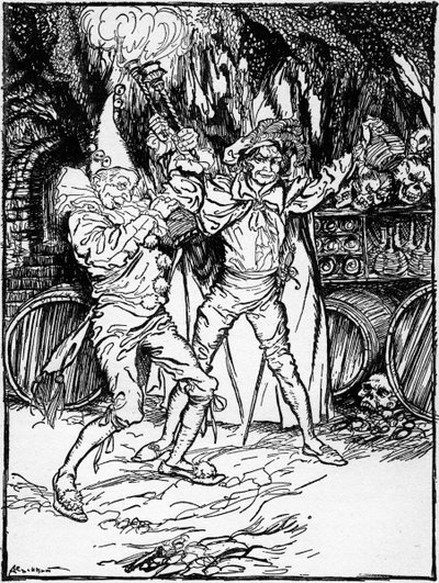 エドガー・アラン・ポーの「アモンティリャードの樽」。 作： Arthur Rackham