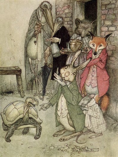 うさぎとかめ 作： Arthur Rackham