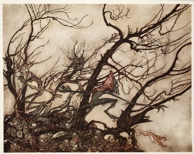 インディアンはそれらをスピリッツの住居と見なしました。 1910 作： Arthur Rackham