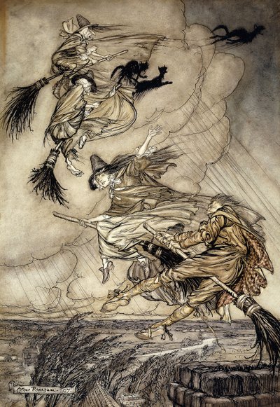 インゴルズビーの伝説：フロントピース、 作： Arthur Rackham
