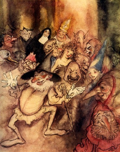 エドガー・アラン・ポーの赤い死の仮面 作： Arthur Rackham
