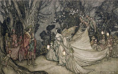 オベロンとチタニアの会合 作： Arthur Rackham