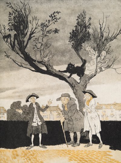 The Sleep of Hollow（Inside Cover）from the Legend of Sleepy Hollow by Washngton Irving（1783-1859）、pub。 1928 作： Arthur Rackham