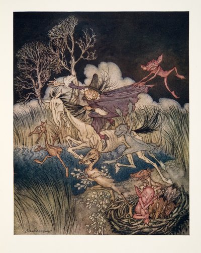 ナイトメアと彼女の9倍の？ 1928 作： Arthur Rackham