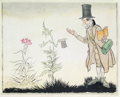 教授は、ハンスクリスチャンアンデルセンによる童話の「エイダの小さな花」のイラスト、1932年にそのようなことを我慢できません。 作： Arthur Rackham