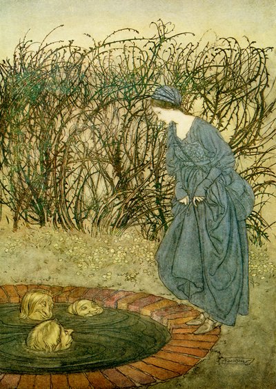 井戸の3つの頭 作： Arthur Rackham