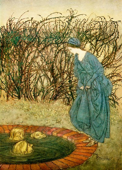 1927年にFAスティールがイギリスのおとぎ話で語った「井戸の3つの頭」 作： Arthur Rackham