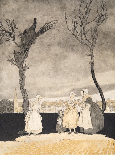 The Sleepy Hollow（Inside Cover）の女性、Washngton IrvingによるThe Legend of Sleepy Hollow（1783-1859）のパブ。 1928 作： Arthur Rackham