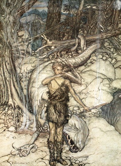 「熱い血は火のように燃える!」、1924 年。 作： Arthur Rackham