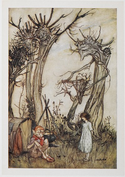 O homem no deserto 作： Arthur Rackham