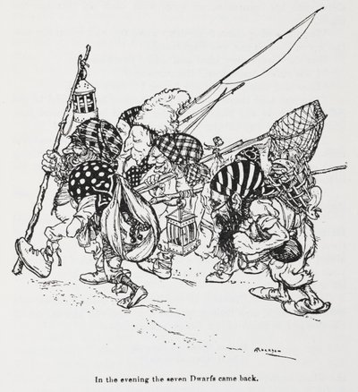 Os sete anões de Snowdrop (Branca de Neve) 作： Arthur Rackham