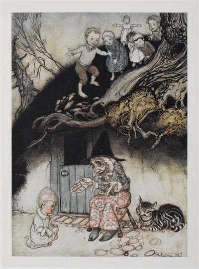 丘の下に住むおばあさんがいました。 作： Arthur Rackham
