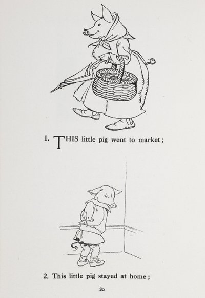 この子ぶたは市場に出ました - 童謡。 作： Arthur Rackham