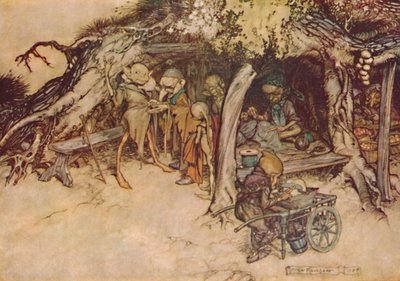 私の小さなエルフのコートを作るには、1908年、1923年 作： Arthur Rackham